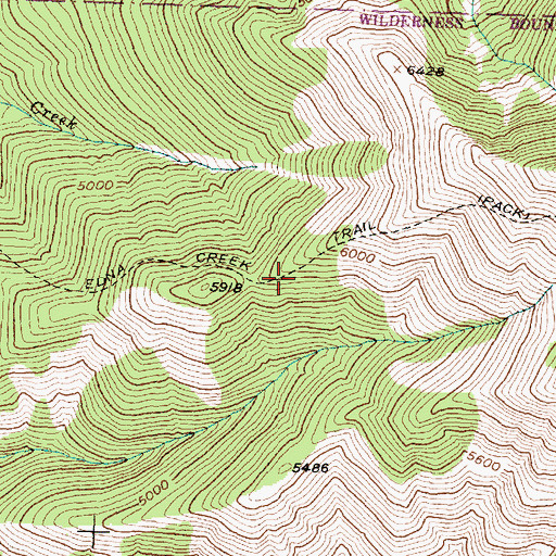 Topographic Map of Edna Creek Trail, MT