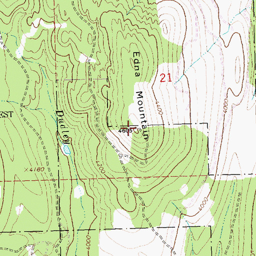 Topographic Map of Edna Mountain, MT