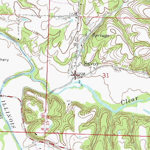 Topographic Map of Savoy, AR
