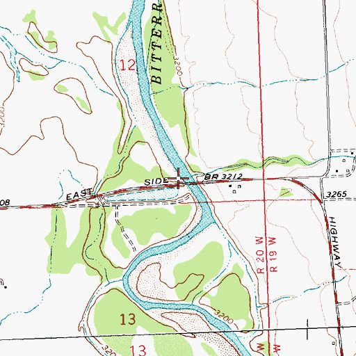 Topographic Map of Eightmile Creek, MT