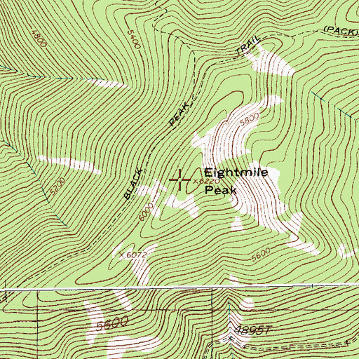 Topographic Map of Eightmile Peak, MT