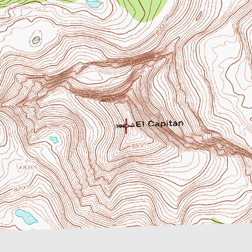 Topographic Map of El Capitan, MT