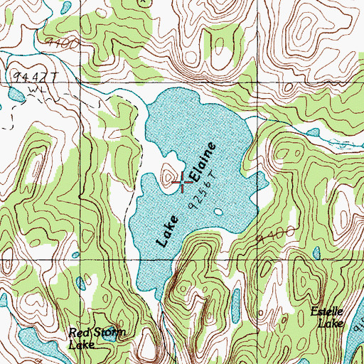 Topographic Map of Lake Elaine, MT