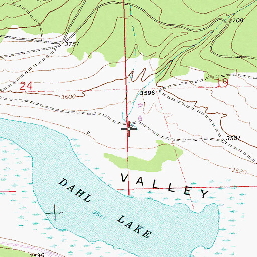Topographic Map of Elbow Creek, MT