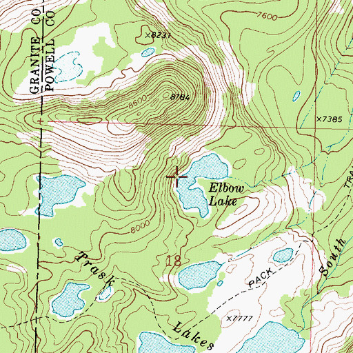 Topographic Map of Elbow Lake, MT