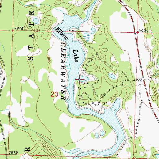 Topographic Map of Elbow Lake, MT