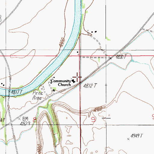 Topographic Map of Elbow School (historical), MT