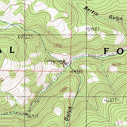 Topographic Map of Elder Creek, MT