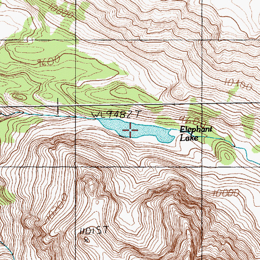 Topographic Map of Elephant Lake, MT