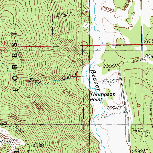 Topographic Map of Eley Gulch, MT