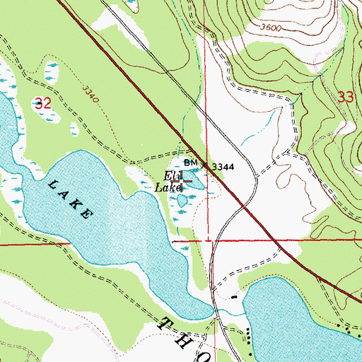 Topographic Map of Eli Lake, MT