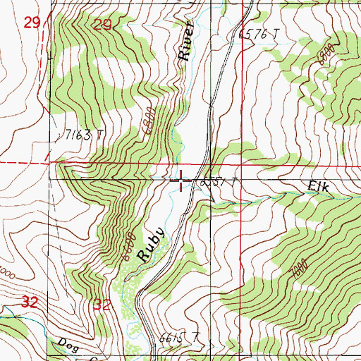 Topographic Map of Elk Creek, MT
