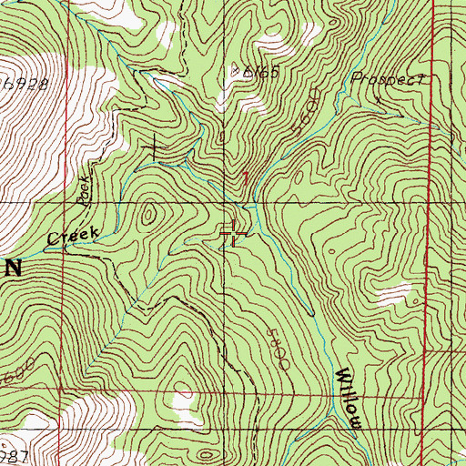 Topographic Map of Elk Creek, MT