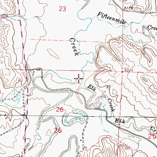 Topographic Map of Elk Creek, MT