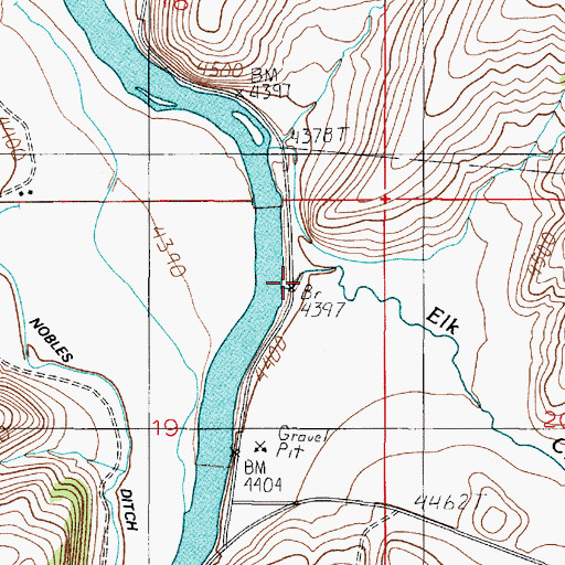 Topographic Map of Elk Creek, MT