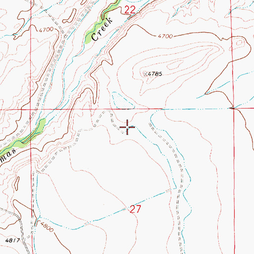 Topographic Map of Elk Creek, MT
