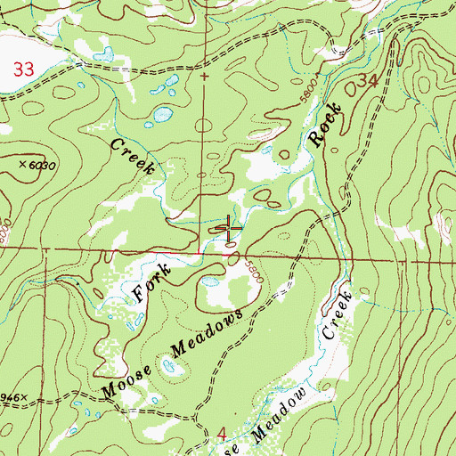 Topographic Map of Elk Creek, MT