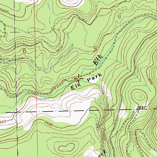 Topographic Map of Elk Creek, MT
