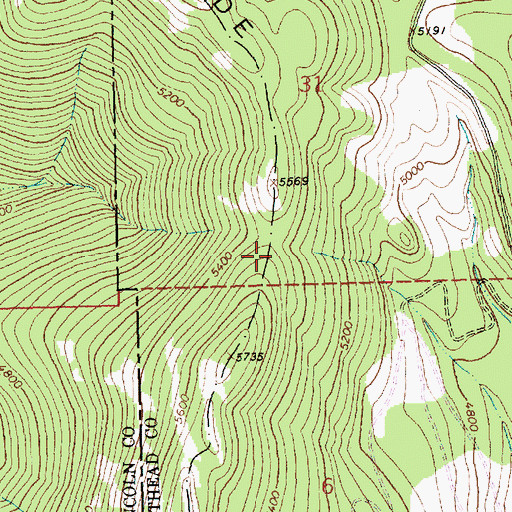 Topographic Map of Elk Divide, MT