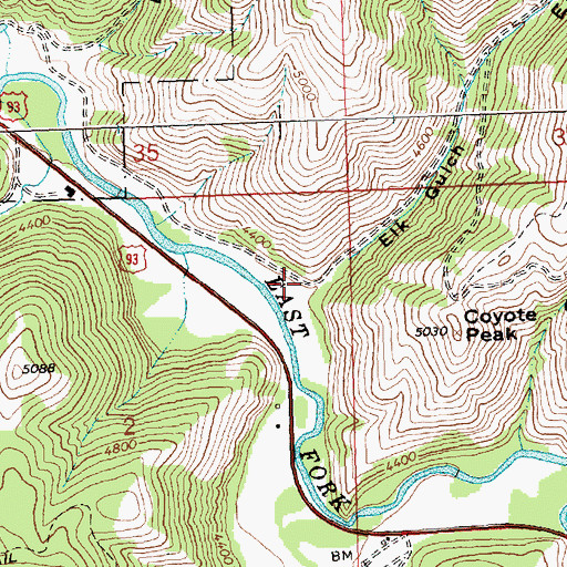 Topographic Map of Elk Gulch, MT