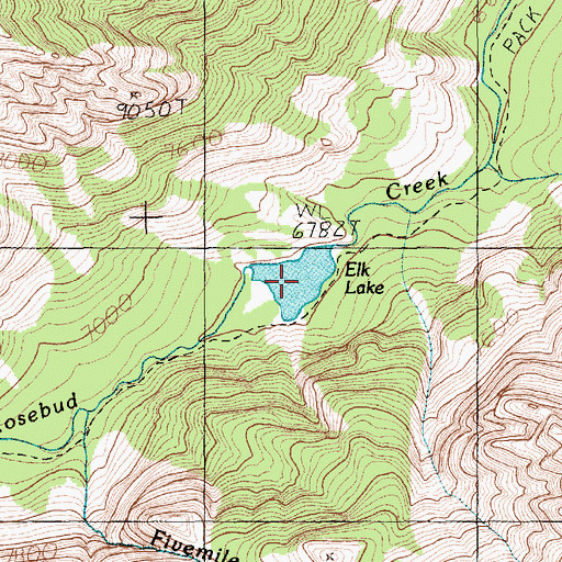 Topographic Map of Elk Lake, MT