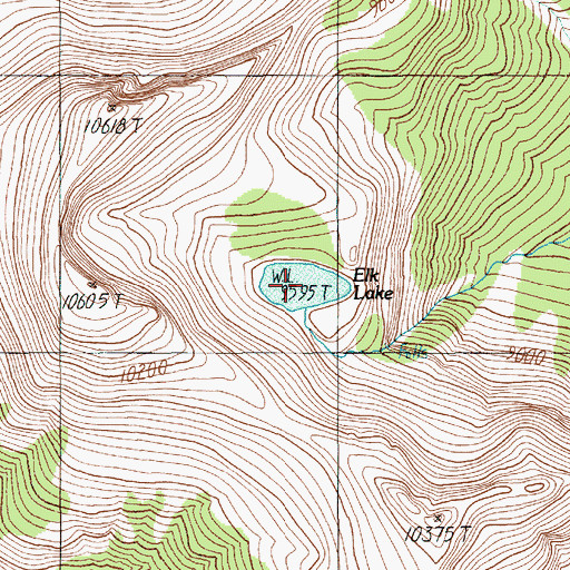 Topographic Map of Elk Lake, MT