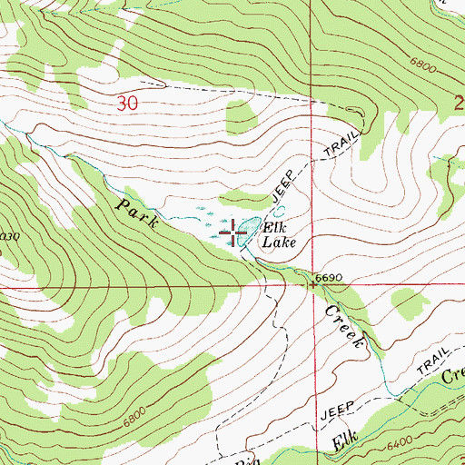 Topographic Map of Elk Lake, MT