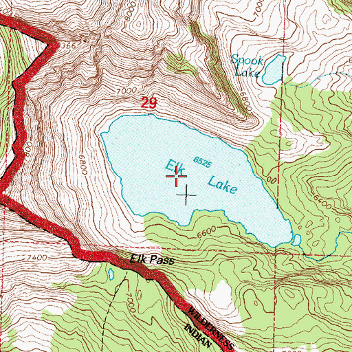 Topographic Map of Elk Lake, MT