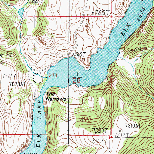 Topographic Map of Elk Lake, MT
