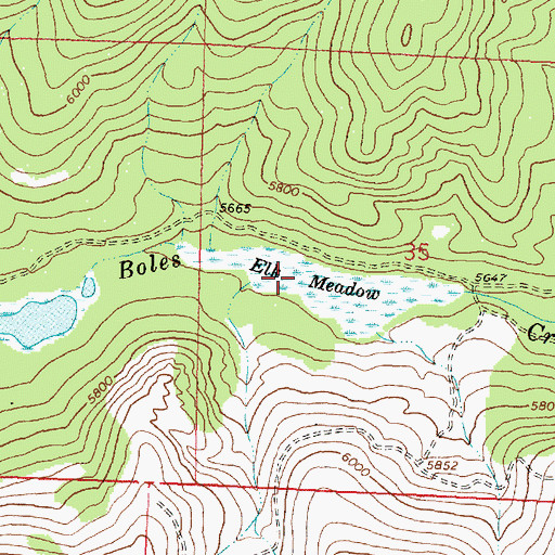 Topographic Map of Elk Meadow, MT