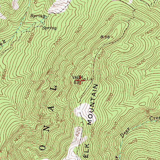 Topographic Map of Elk Mountain, MT