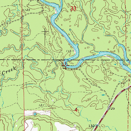 Topographic Map of Seay Creek, AR