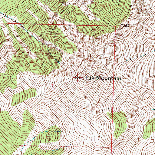 Topographic Map of Elk Mountain, MT