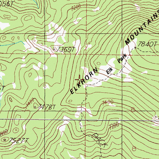 Topographic Map of Elk Park, MT