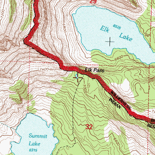 Topographic Map of Elk Pass, MT