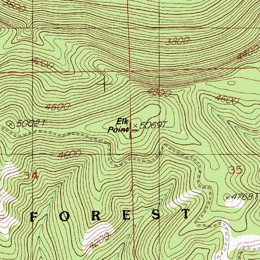 Topographic Map of Elk Point, MT