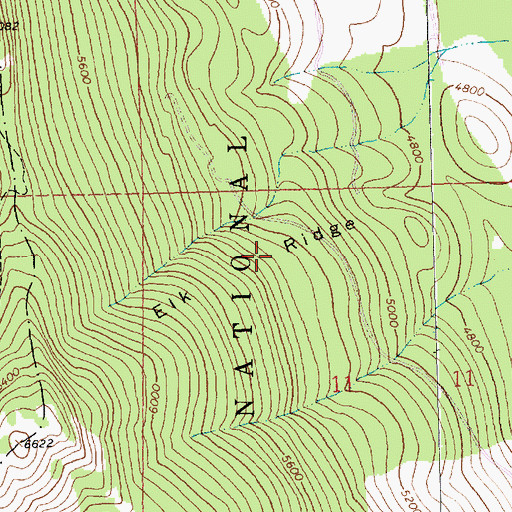 Topographic Map of Elk Ridge, MT