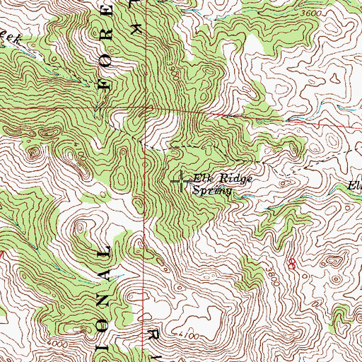 Topographic Map of Elk Ridge Spring, MT
