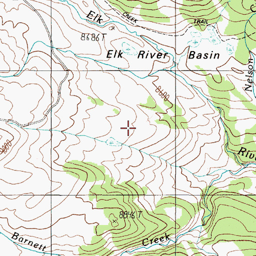 Topographic Map of Elk River Basin, MT