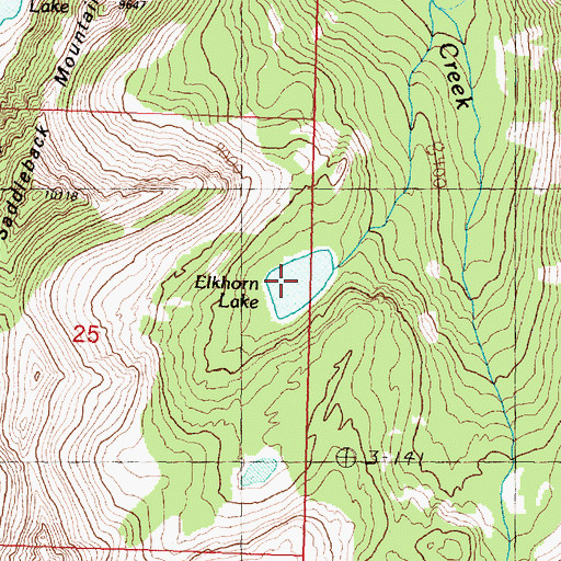 Topographic Map of Elkhorn Lake, MT