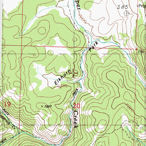 Topographic Map of Elkhorn Park, MT
