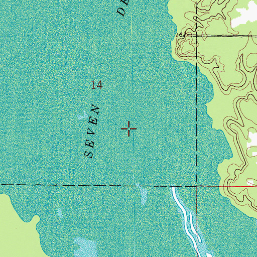 Topographic Map of Seven Devils Lake, AR