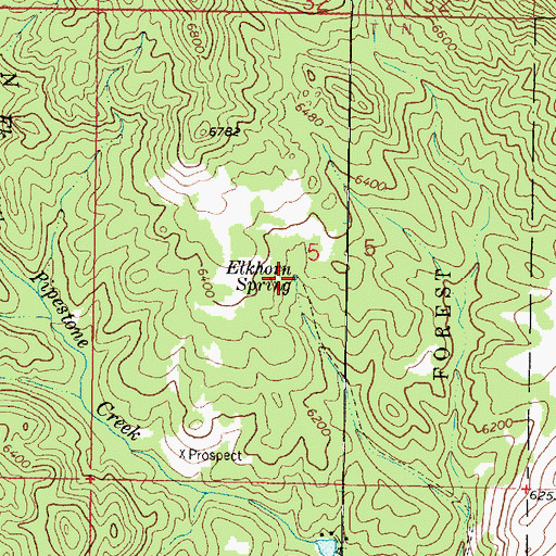 Topographic Map of Elkhorn Spring, MT