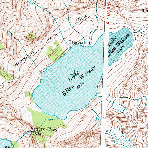 Topographic Map of Lake Ellen Wilson, MT