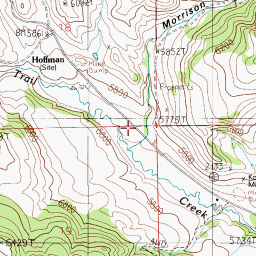 Topographic Map of Elliott Ranch, MT