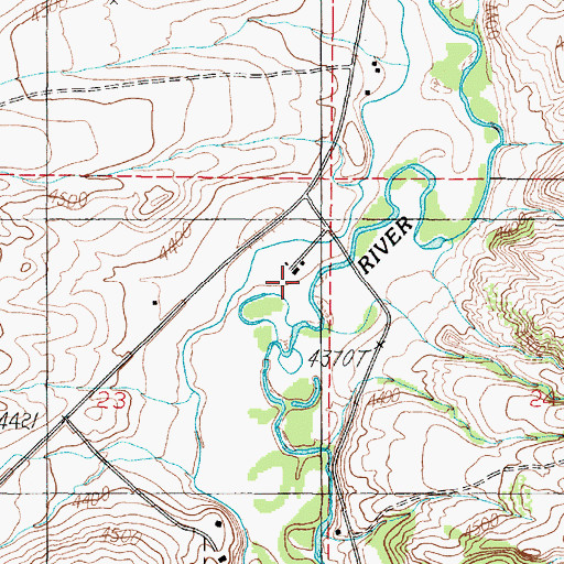 Topographic Map of Elliott Ranch, MT