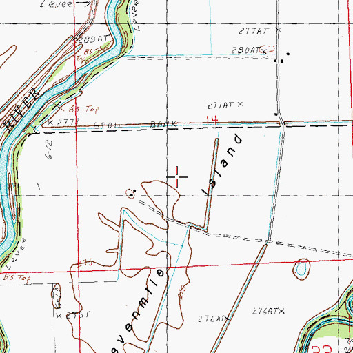 Topographic Map of Sevenmile Island, AR