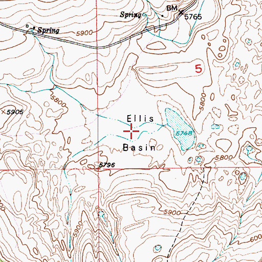 Topographic Map of Ellis Basin, MT