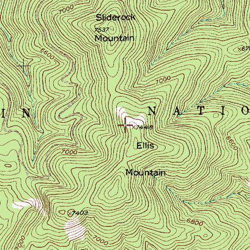 Topographic Map of Ellis Mountain, MT