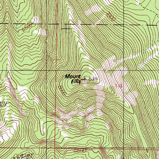 Topographic Map of Mount Ellis, MT
